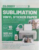 A4 Sublimation Vinyl Sticker Paper